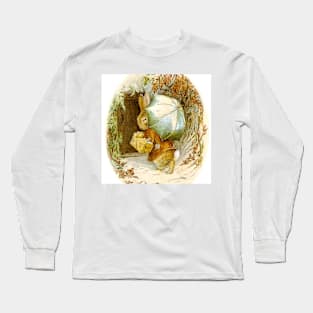 “Peter Rabbit with Winter Umbrella” by Beatrix Potter Long Sleeve T-Shirt